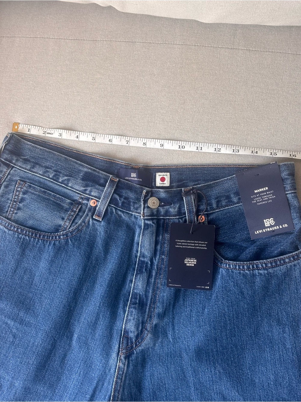 Levi’s Blue Tab Selvedge Japanese Fabric, Marker Loose Jeans, 33x34, NWT - Picture 11 of 12